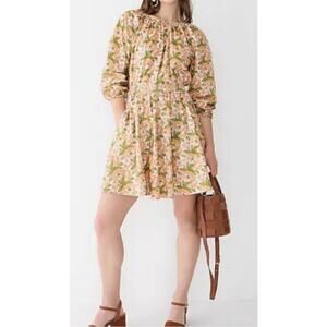 J. Crew Liberty Fabric Floral Dress Long Sleeve Mini Cotton Size Small